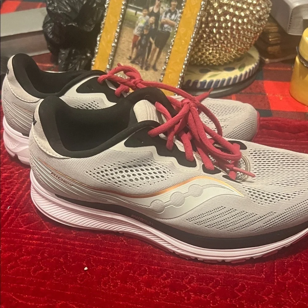 Saucony White and Pink Athletic Shoes